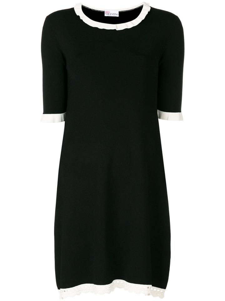 Red Valentino Fitted Scalloped Dress - Black