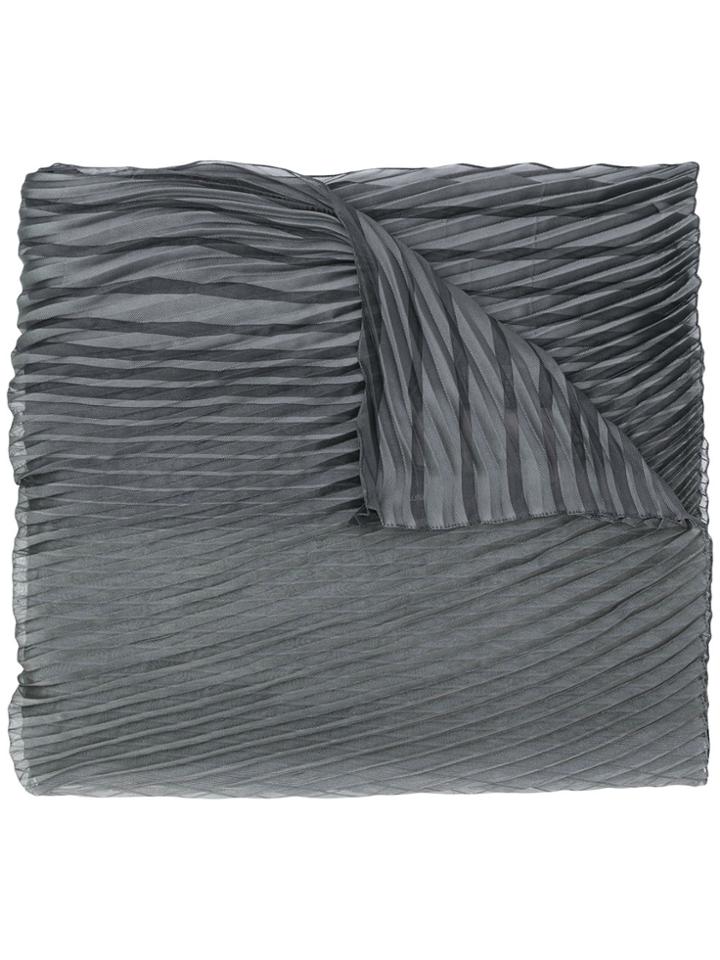 Emporio Armani Pleated Scarf - Grey