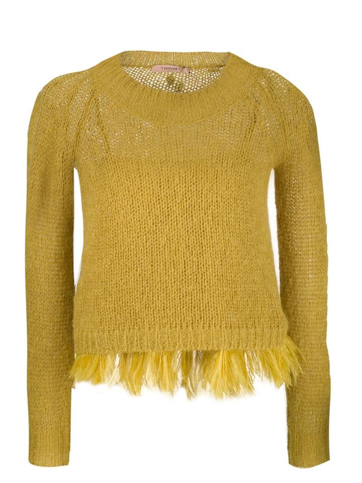 Twin-set Feather Frill Jumper - Green