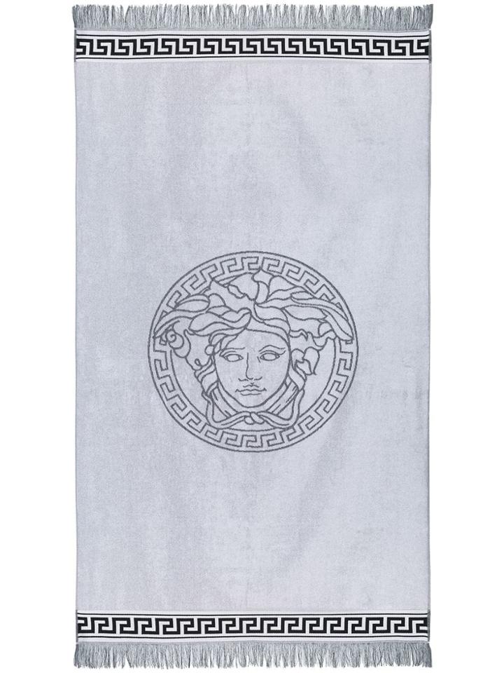 Versace Medusa Logo Beach Towel - White