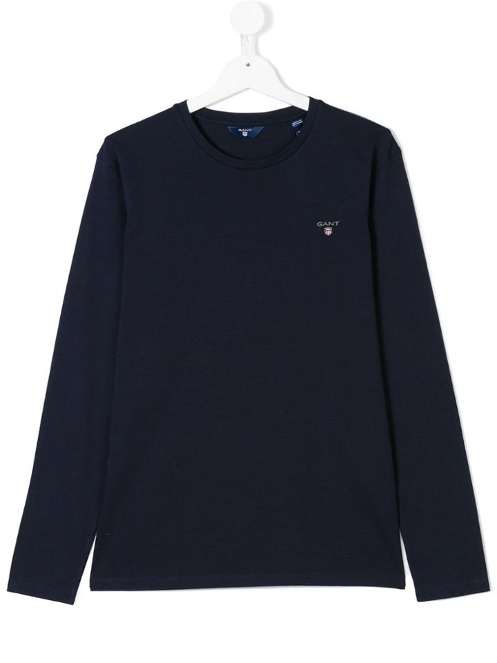 Gant Kids Logo Long Sleeve T-shirt - Blue