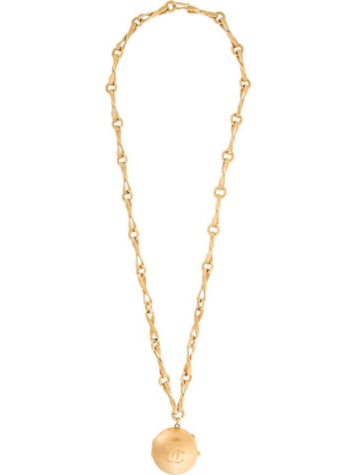 Chanel Vintage Mirror Pendant Long Necklace - Metallic