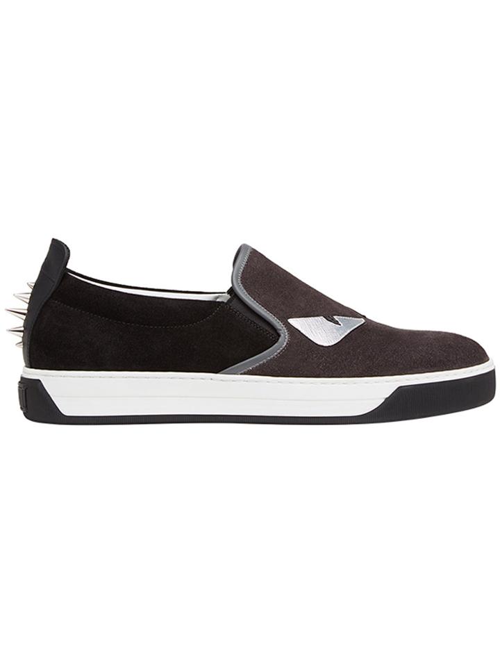 Fendi Bag Bugs-appliqué Sneakers - Black