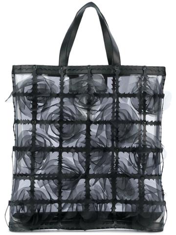 Comme Des Garçons Noir Kei Ninomiya Rose Organza Shopper Tote - Black