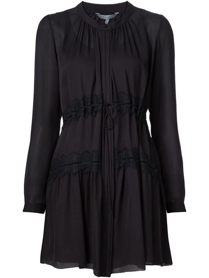 Maiyet Button Up A-line Dress, Women's, Size: 34, Black, Silk