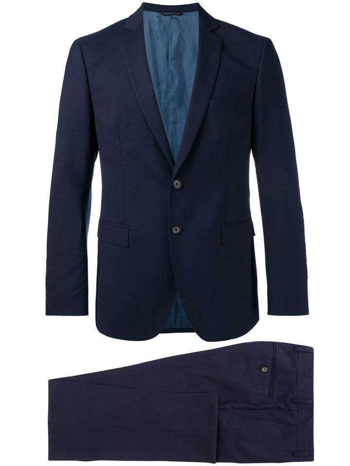 Tonello Single-breasted Formal Suit, Men's, Size: 46, Blue, Virgin Wool/cupro