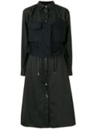 Sacai Panelled Shirt Dress - Black