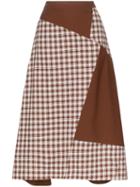 Rejina Pyo Check Patch Midi Skirt - Brown