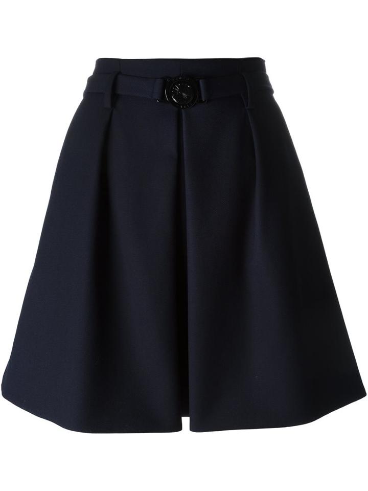 Kenzo Pleated Skater Skirt, Women's, Size: 40, Blue, Polyester/virgin Wool