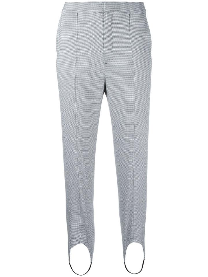 Le Ciel Bleu Houndstooth Strap Detail Trousers, Women's, Size: 36, Grey, Polyurethane/rayon/tencel