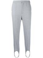 Le Ciel Bleu Houndstooth Strap Detail Trousers, Women's, Size: 36, Grey, Polyurethane/rayon/tencel