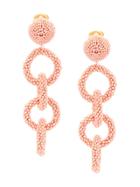 Oscar De La Renta Beaded Link Earrings - Pink