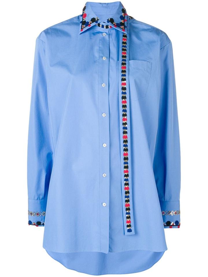 Valentino Embroidered Ribbon Blouse - Blue