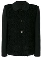 Comme Des Garçons Pre-owned Floral Panelled Blazer - Black