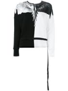 Marcelo Burlon County Of Milan - Feather Print Sweatshirt - Women - Cotton - S, Black, Cotton