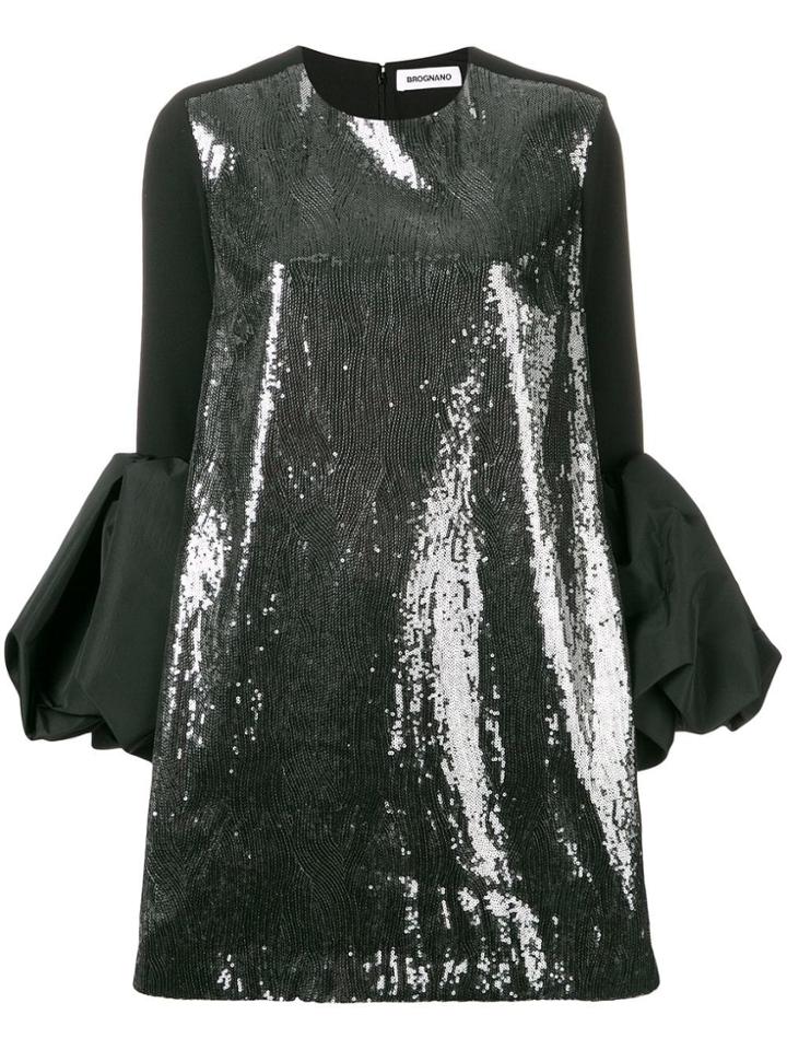 Brognano Sequins Embellished Shift Dress - Grey