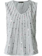Talie Nk - Embroidered Top - Women - Cotton/polyester - M, Women's, Grey, Cotton/polyester