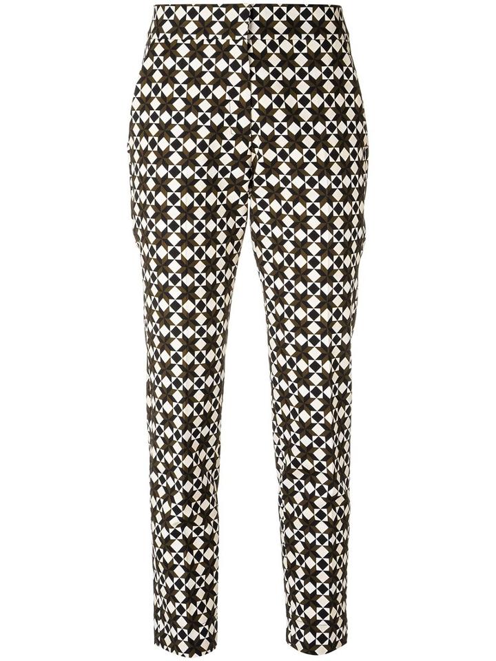 Andrea Marques Printed Trousers, Women's, Size: 42, Black, Cotton/spandex/elastane