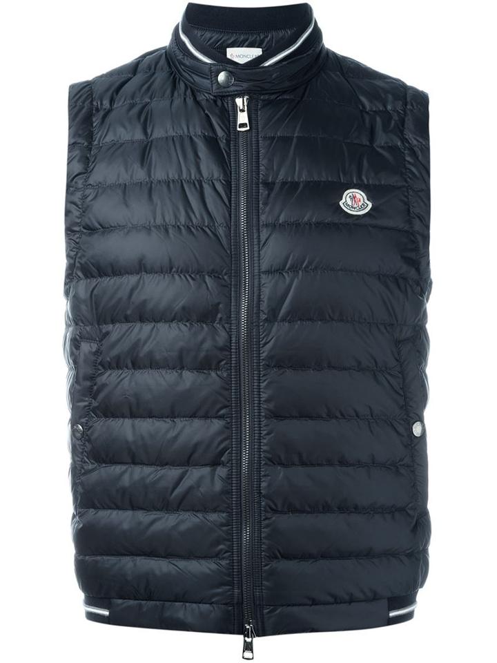 Moncler Classic Padded Gilet, Men's, Size: Small, Blue, Polyamide/cotton/feather Down