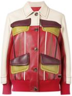 Prada Leather Jacket, Women's, Size: 38, Red, Lamb Skin/cupro