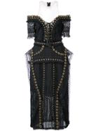 Thurley Crochet And Eyelet Midi Dress - Black