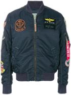 Alpha Industries Multiple Patches Bomber Jacket - Blue
