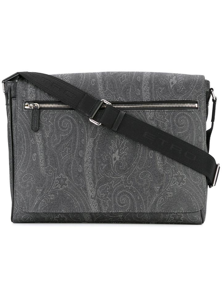 Etro - Paisley Print Shoulder Bag - Men - Cotton/leather/polyester/pvc - One Size, Black, Cotton/leather/polyester/pvc