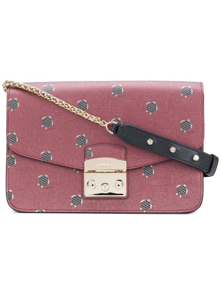 Furla Printed Metropolis Shoulder Bag - Pink & Purple
