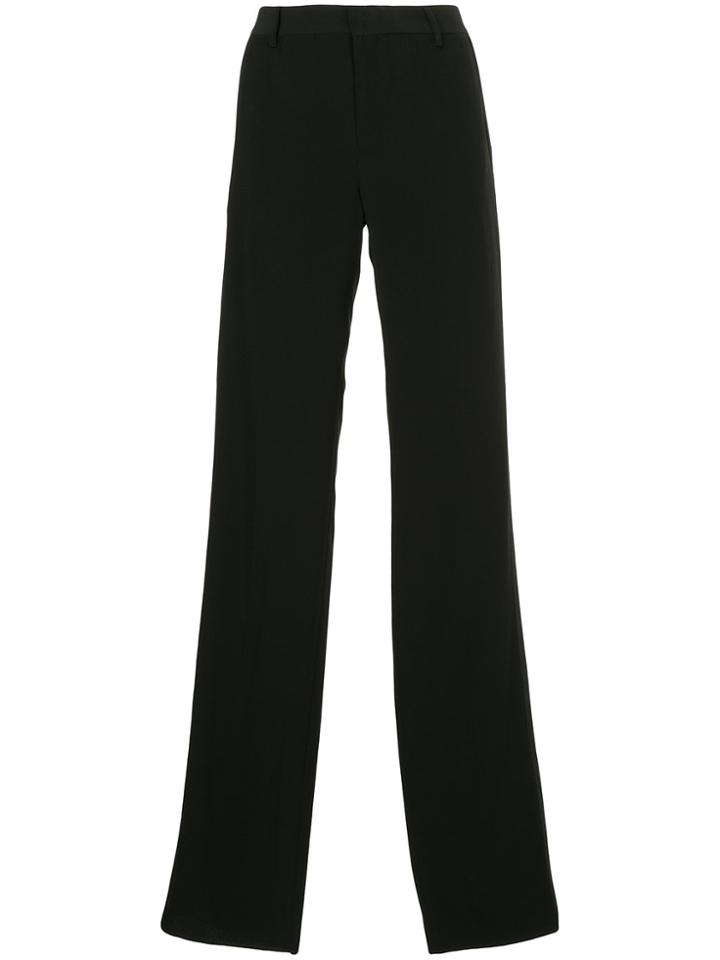 Saint Laurent Crepe High Waist Trousers - Black