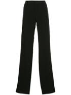Saint Laurent Crepe High Waist Trousers - Black