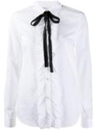 Red Valentino Contrast Bow Ruffled Shirt - White
