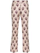 Giambattista Valli Floral Print Straight Trousers - Pink & Purple