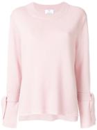 Allude Jumper With Tie Cuffs - Pink & Purple