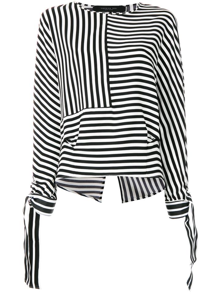Federica Tosi Panelled Striped Blouse - Black