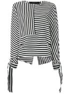 Federica Tosi Panelled Striped Blouse - Black