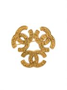 Chanel Vintage Triple Logo Brooch - Metallic