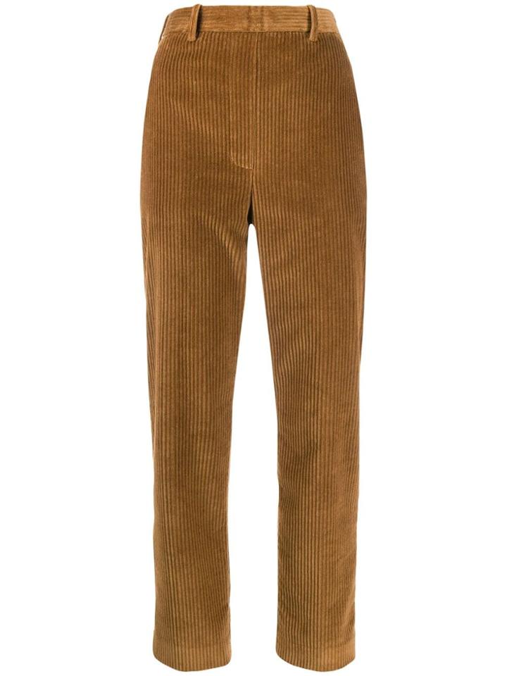 Neil Barrett Corduroy Effect High-waist Trousers - Brown