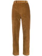 Neil Barrett Corduroy Effect High-waist Trousers - Brown