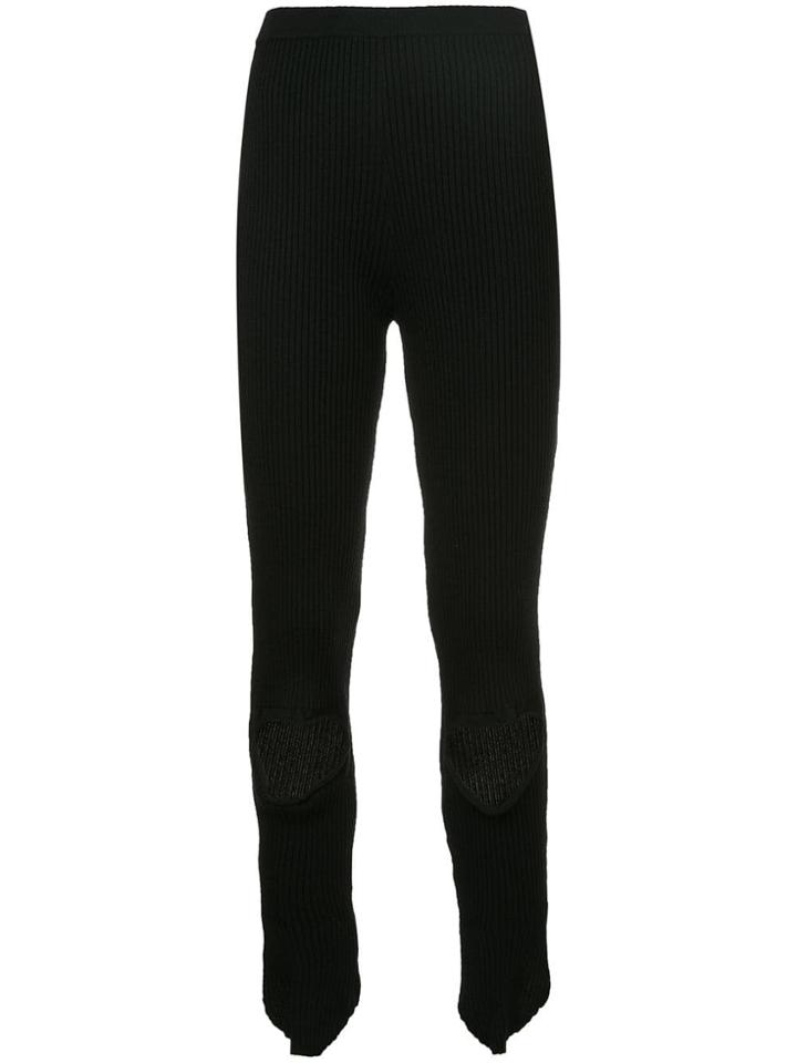 Ports 1961 Ribbed Holey Knee Leggings - Black