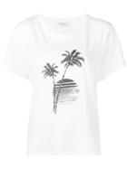 Saint Laurent Palm Tree Sunset Print T-shirt - White