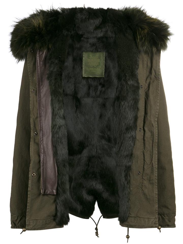 Mr & Mrs Italy - Rabbit Fur Lined Parka Coat - Women - Cotton/lamb Skin/rabbit Fur/polyamide - Xs, Green, Cotton/lamb Skin/rabbit Fur/polyamide