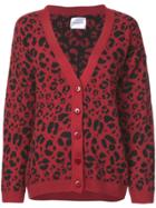 Anine Bing Justine Leopard Print Cardigan - Red