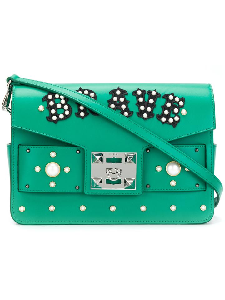 Salar Embellished Satchel - Green