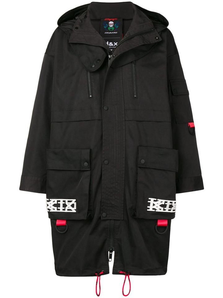 Ktz Hooded Skull Coat - Black