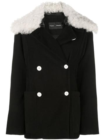 Proenza Schouler Oversized Moleskin Jacket With Shearling Collar -