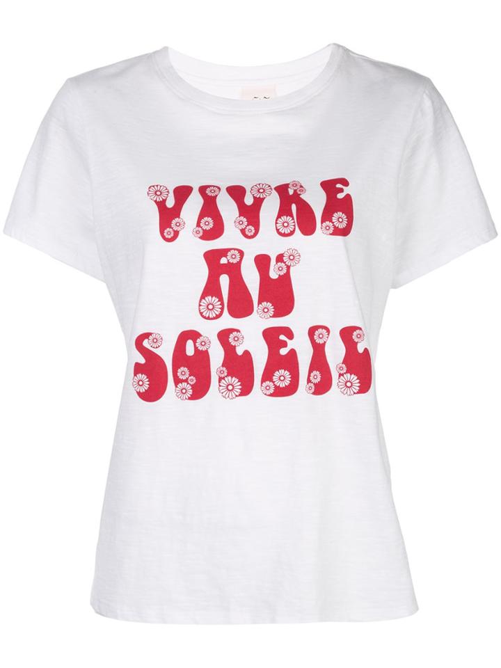Cinq A Sept Vivre Au Soleil Printed T-shirt - White