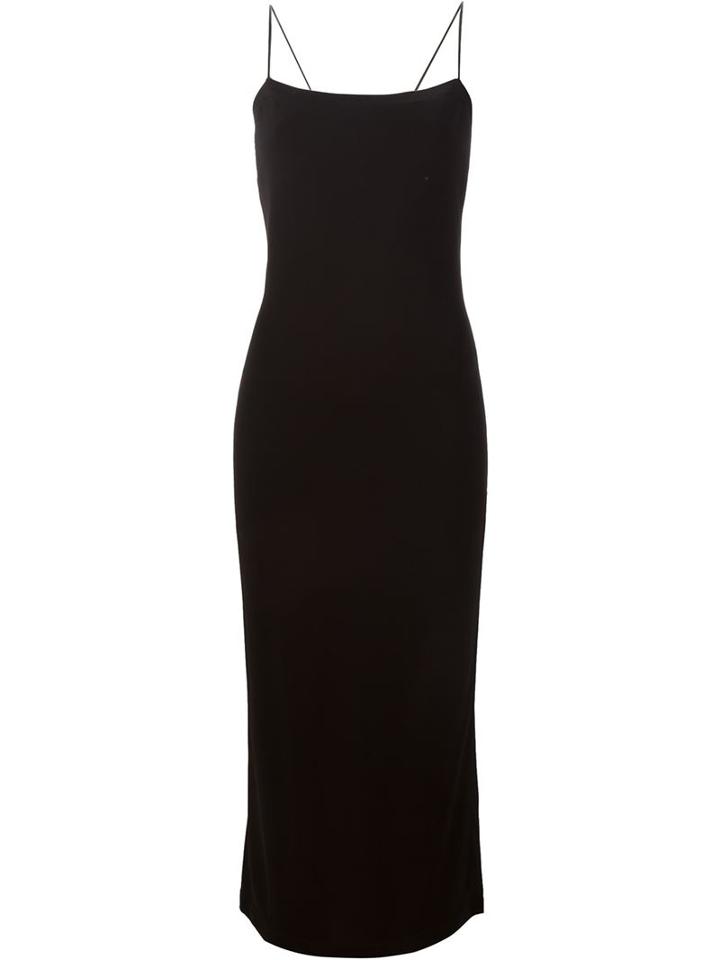 T By Alexander Wang Long Slip Dress, Women's, Size: 2, Black, Viscose/rayon/polyester/spandex/elastane