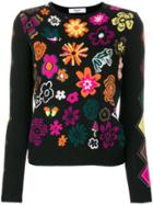 Blugirl Floral Intarsia Sweater - Black