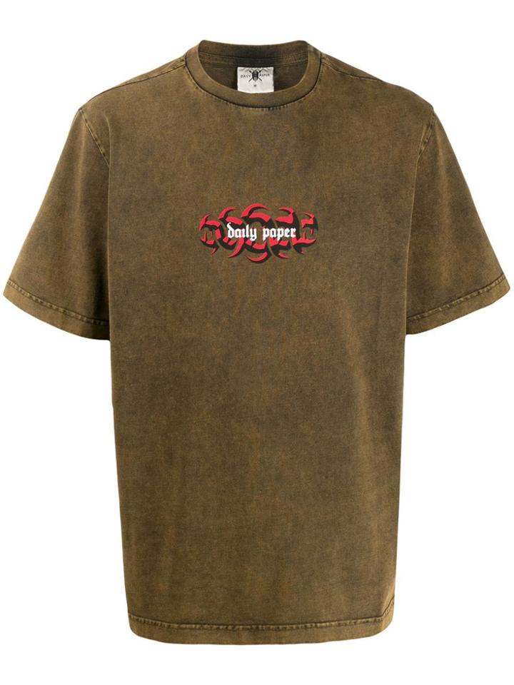 Daily Paper Logo Print T-shirt - Brown