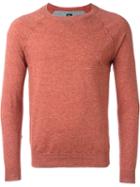 Eleventy Fine Knit Crew Neck Sweater, Men's, Size: Medium, Yellow/orange, Cotton